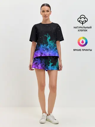 Женская пижама с шортами / Перламутровый огонь