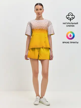 Женская пижама с шортами / ЖИВОЕ ПЕННОЕ