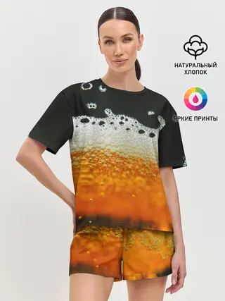 Женская пижама с шортами / ТЕМНОЕ ПИВО