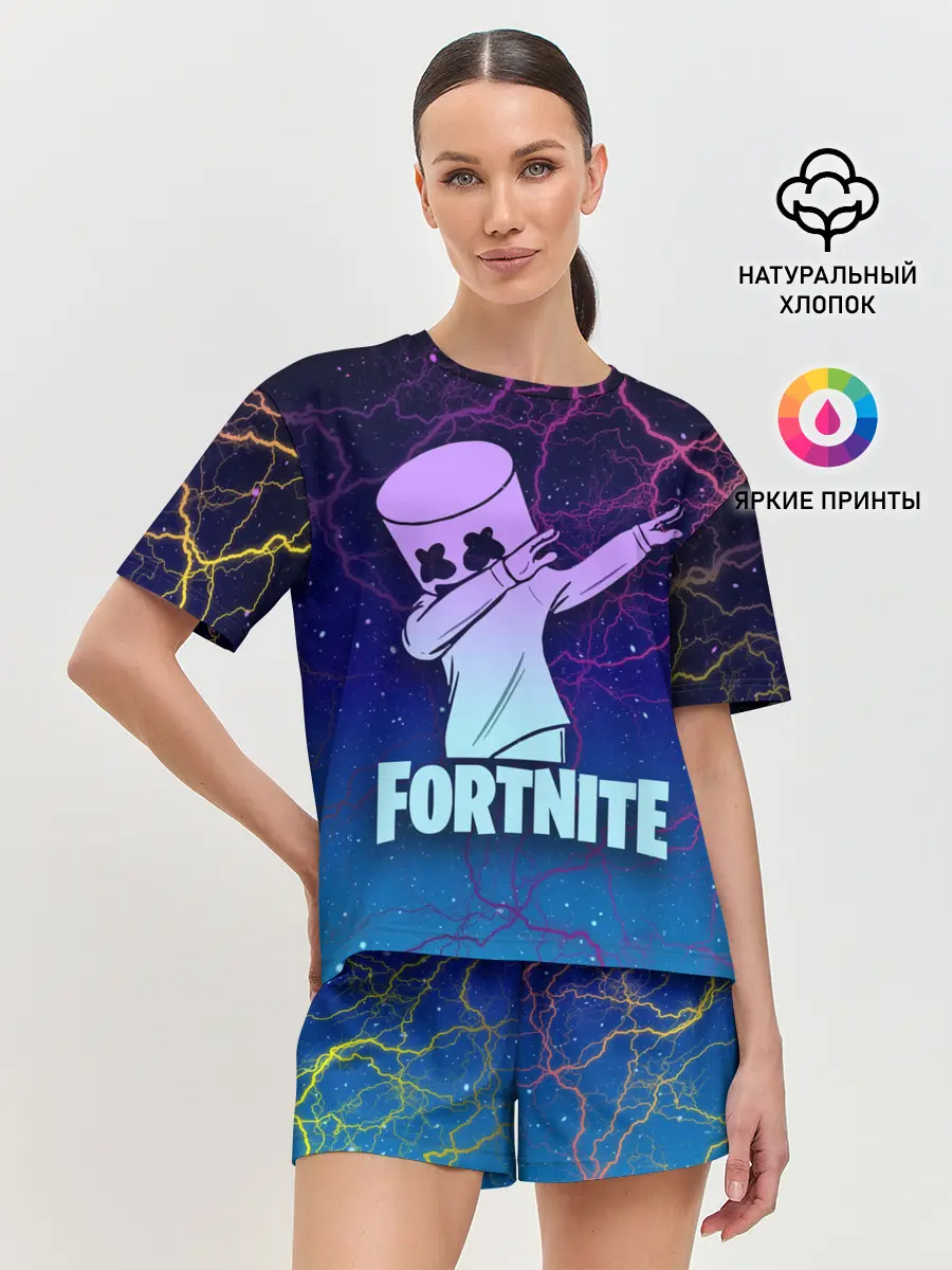 Женская пижама с шортами / Fortnite,Marshmello