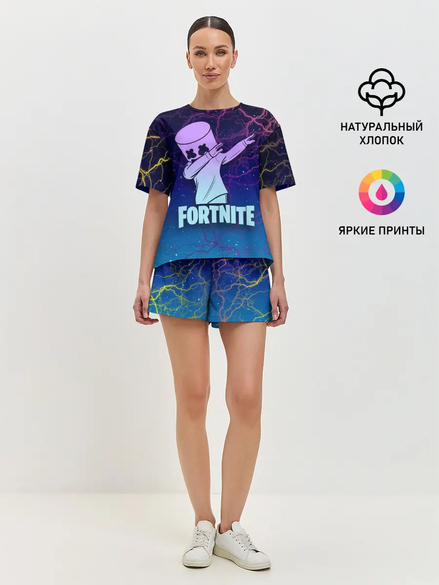 Женская пижама с шортами / Fortnite,Marshmello