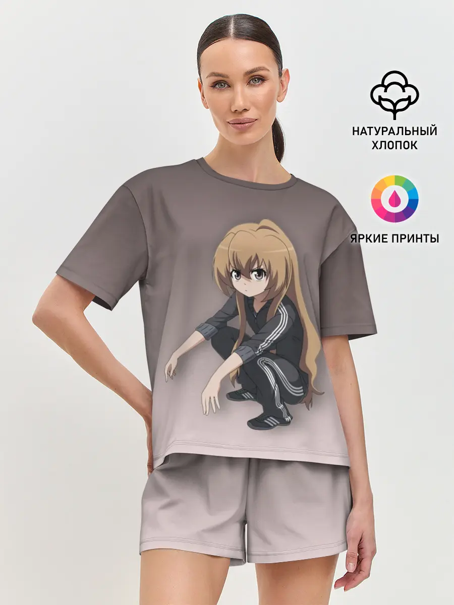 Женская пижама с шортами / Аниме девочка на кортах в Адидасе