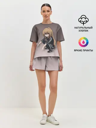 Женская пижама с шортами / Аниме девочка на кортах в Адидасе