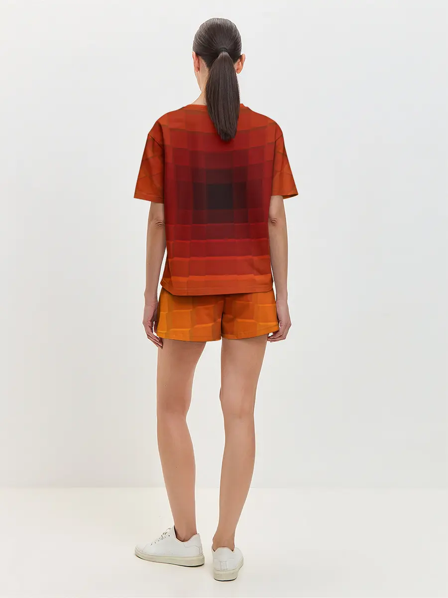 Женская пижама с шортами / оптическая иллюзия