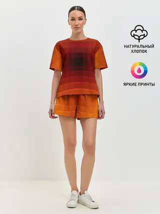 Женская пижама с шортами / оптическая иллюзия