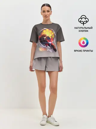 Женская пижама с шортами / Чуя Накахара на мотоцикле взрыв