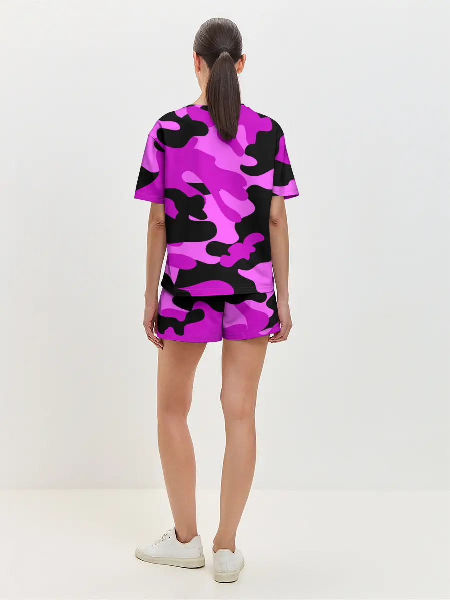 Женская пижама с шортами / Цветной камуфляж
