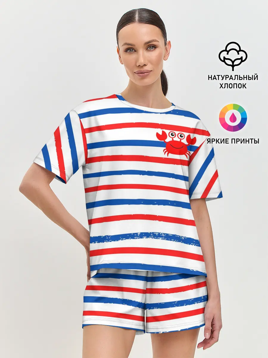 Женская пижама с шортами / Крабик