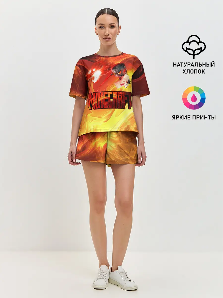 Женская пижама с шортами / MINECRAFT | ЛАВА