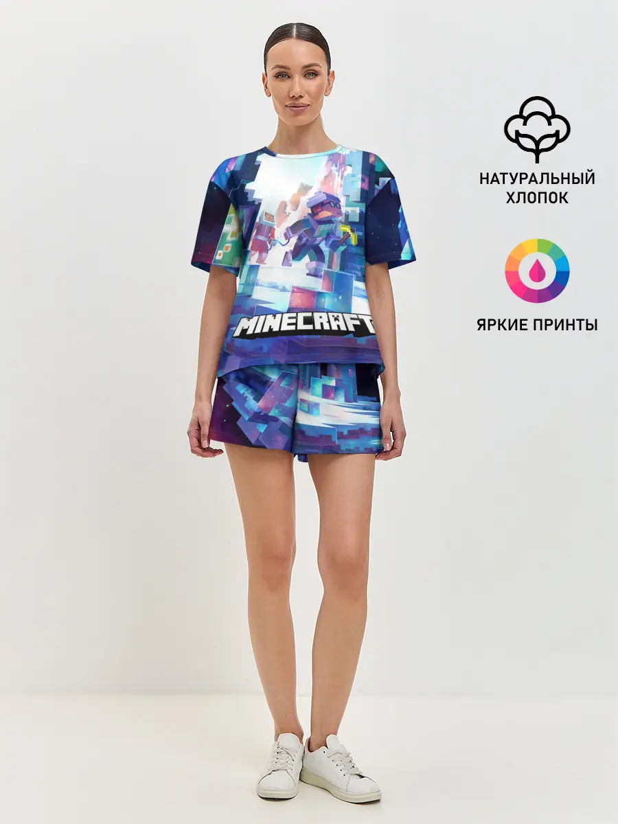 Женская пижама с шортами / Майнкрафт