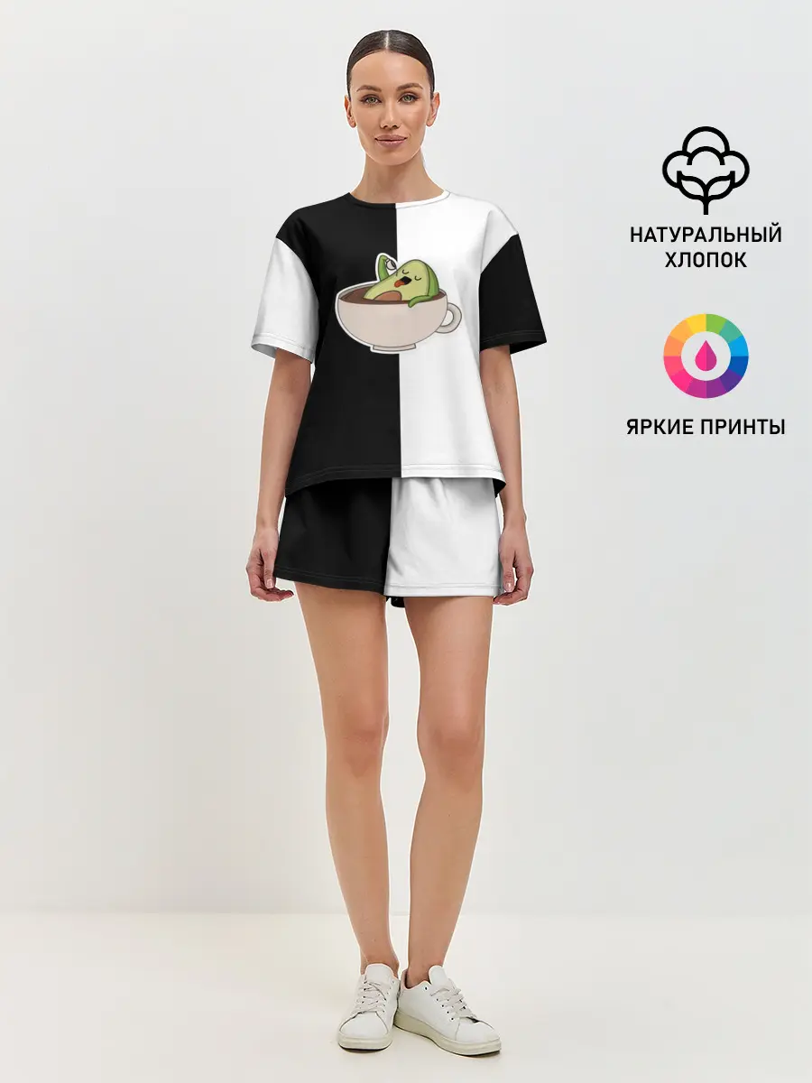 Женская пижама с шортами / авокадо