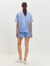 Женская пижама с шортами / Волны на голубом фоне