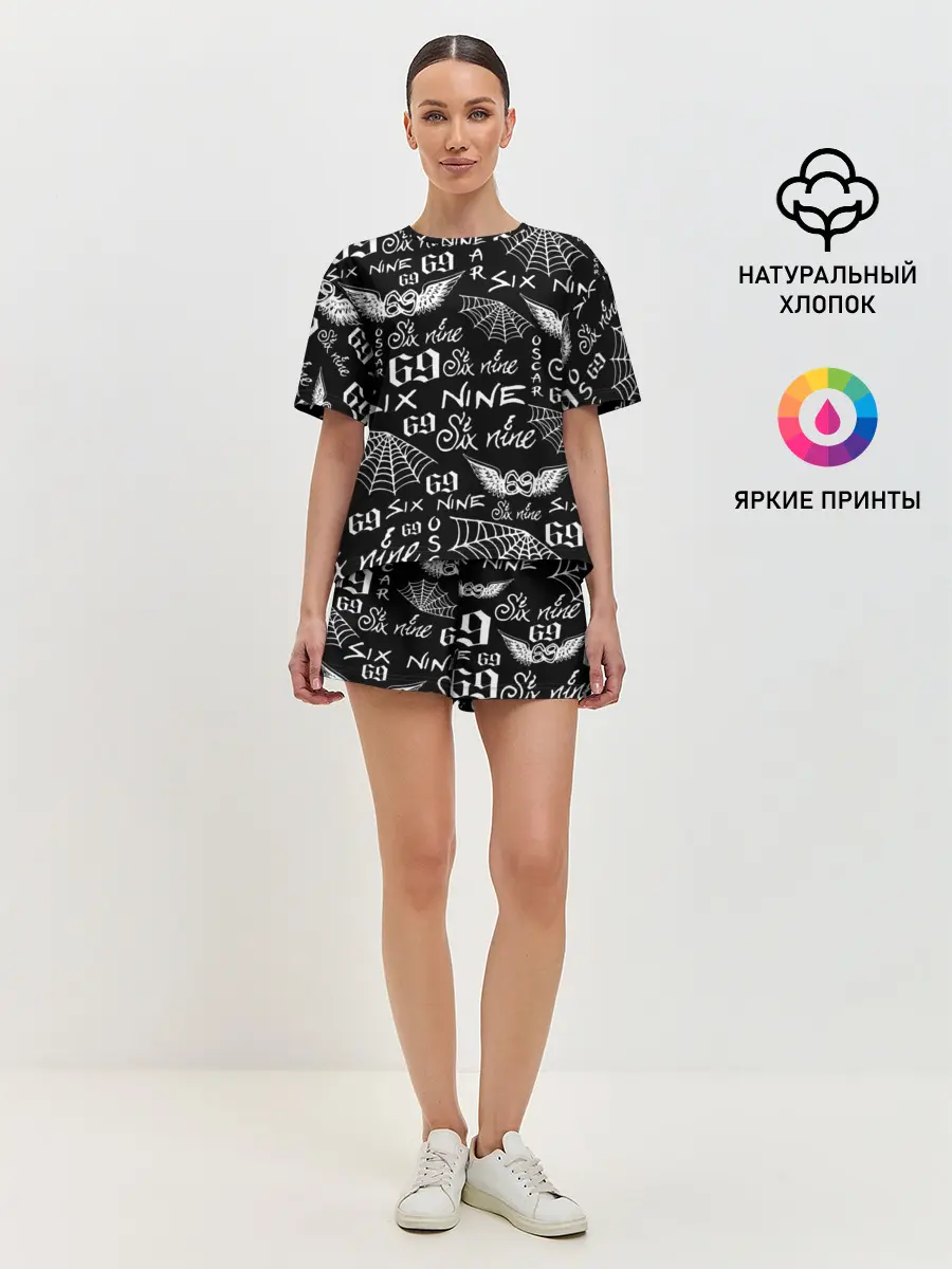 Женская пижама с шортами / 6IX9INE ТАТУИРОВКИ