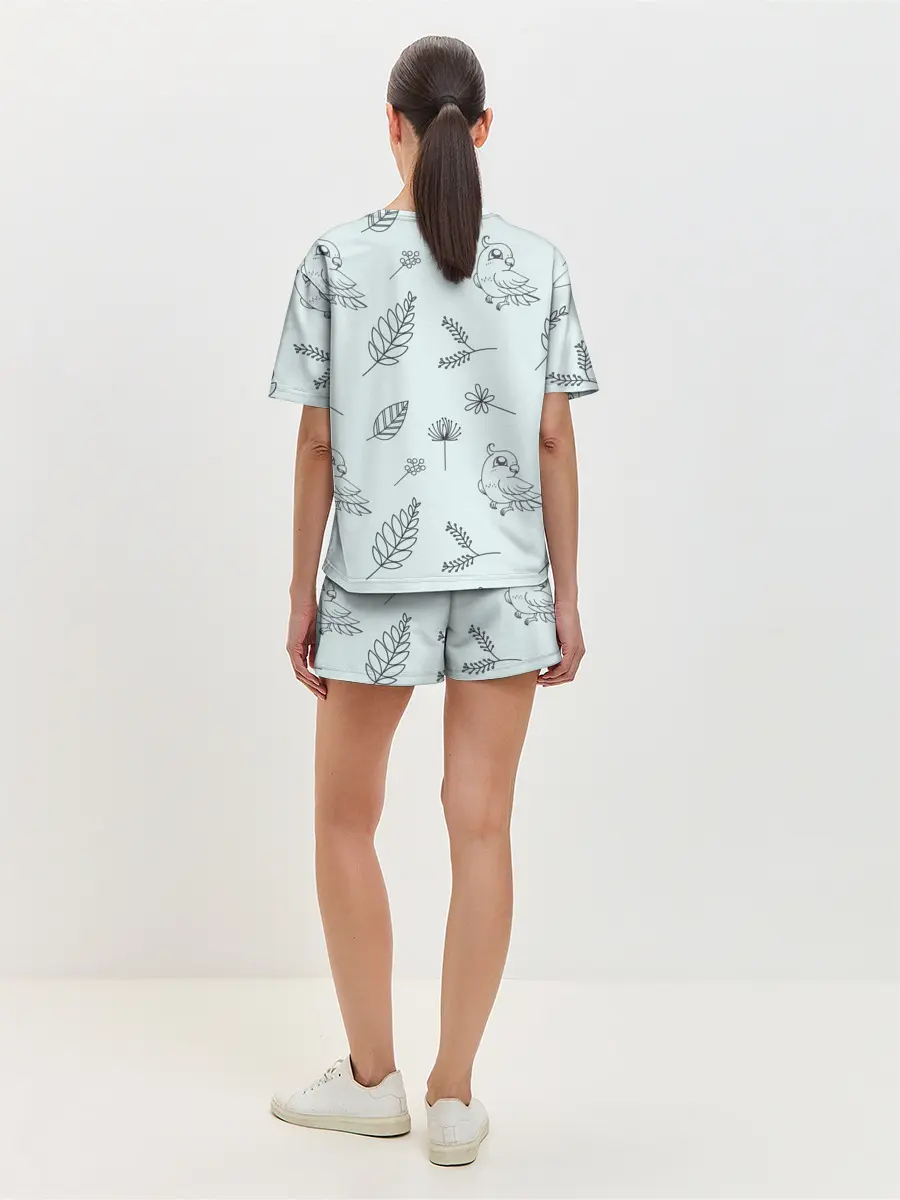 Женская пижама с шортами / Милые птички