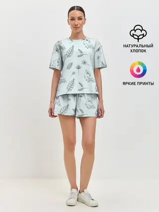 Женская пижама с шортами / Милые птички