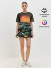 Женская пижама с шортами / Фэнтези море корабли закат