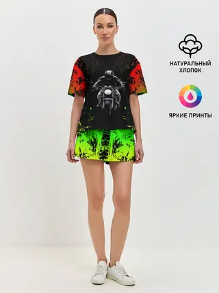 Женская пижама с шортами / МОТОЦИКЛЫ