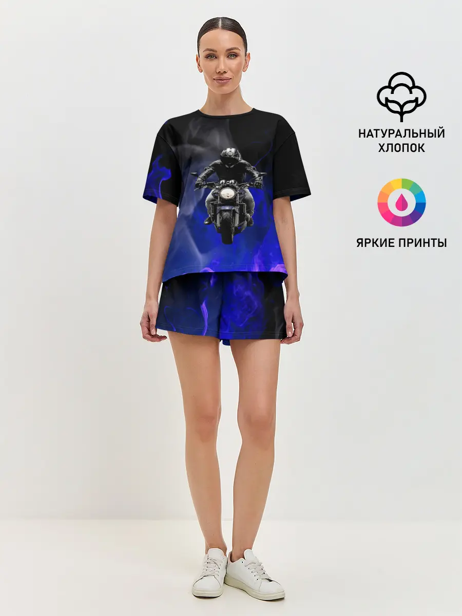 Женская пижама с шортами / МОТОЦИКЛЫ