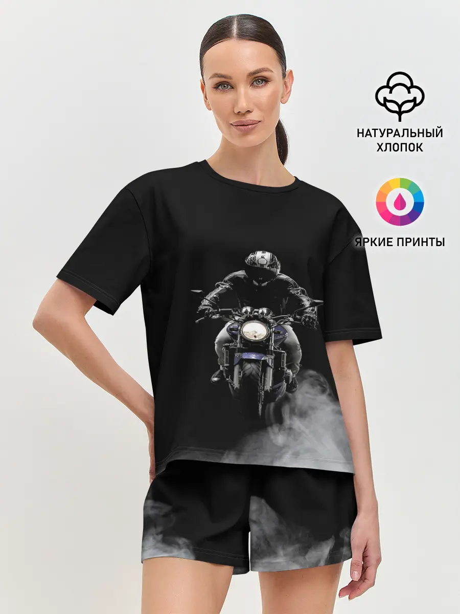 Женская пижама с шортами / МОТОЦИКЛЫ