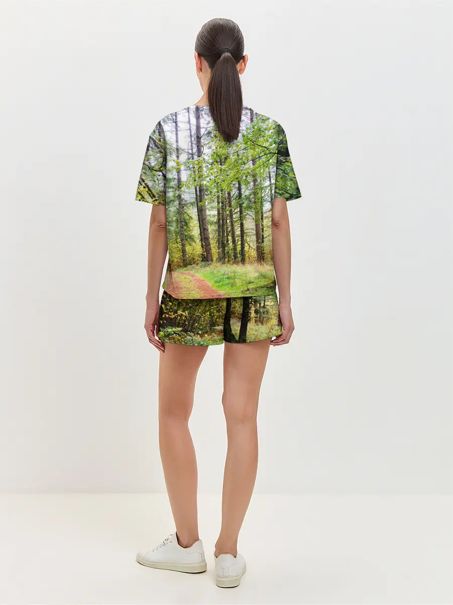 Женская пижама с шортами / Лес мой храм