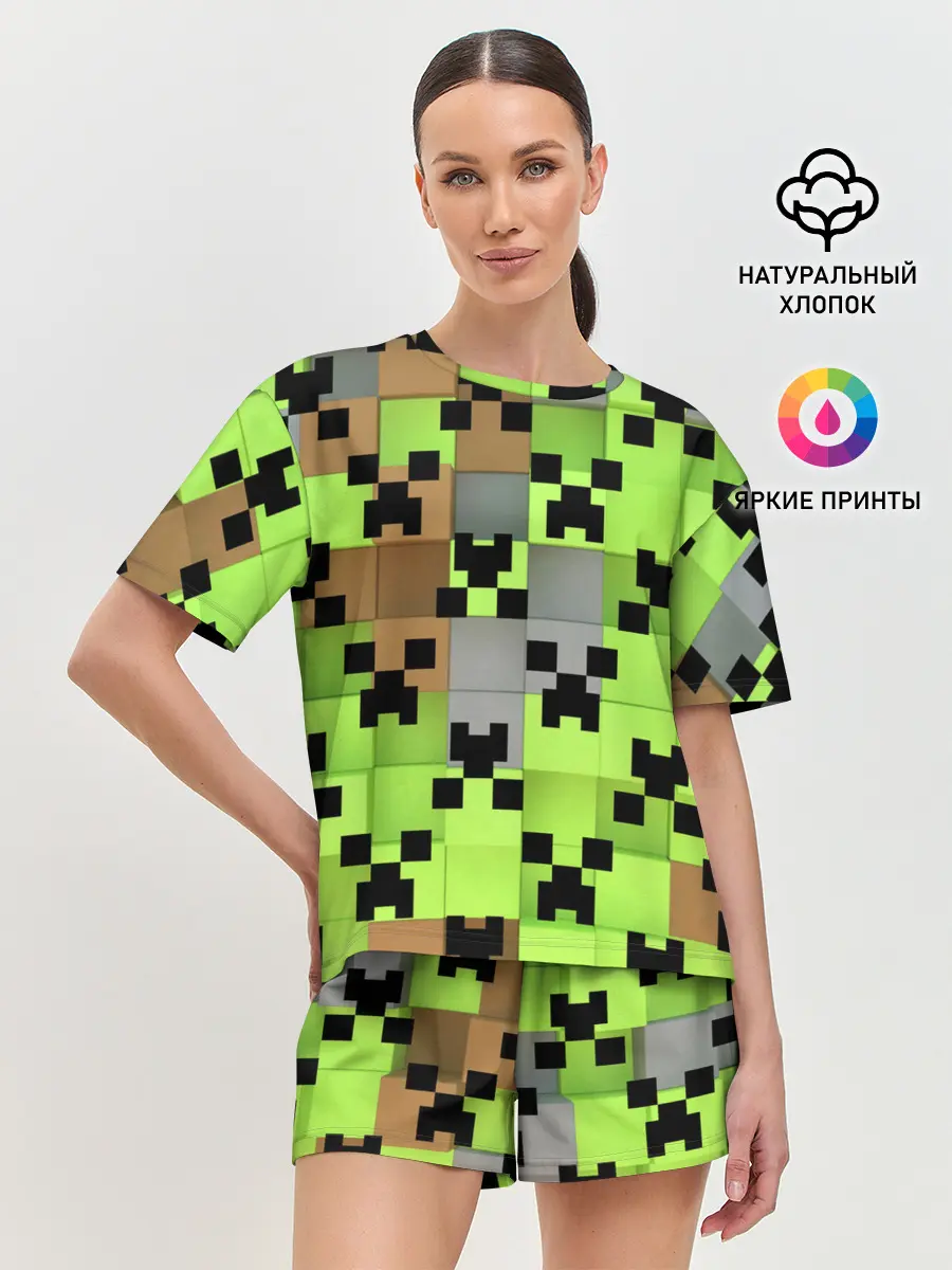 Женская пижама с шортами / Minecraft.