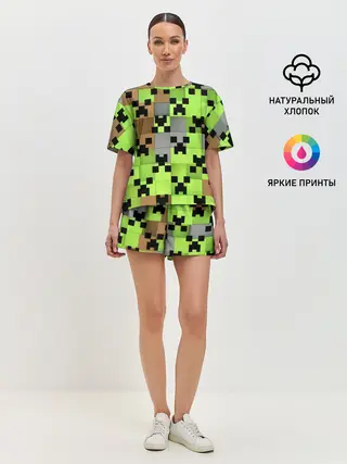 Женская пижама с шортами / Minecraft.