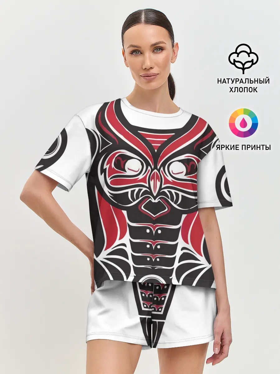 Женская пижама с шортами / Птица