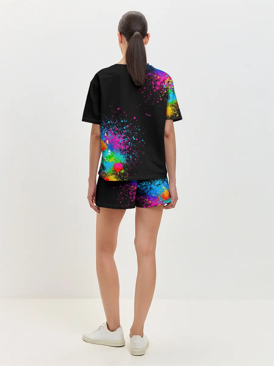 Женская пижама с шортами / Брызги красок