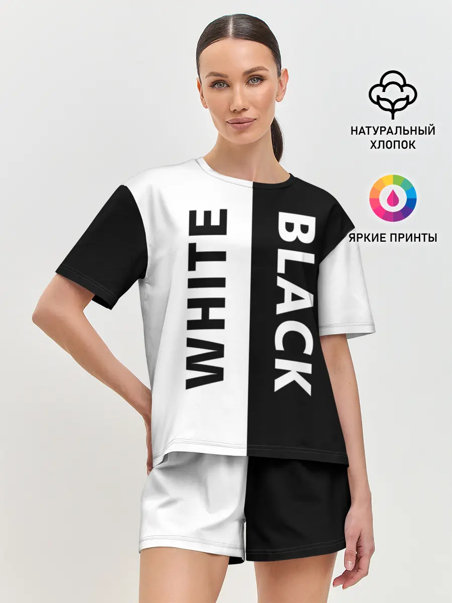 Женская пижама с шортами / BLACK & WHITE