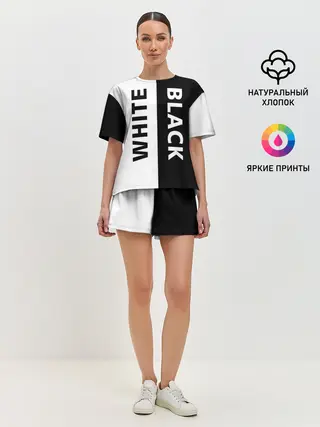 Женская пижама с шортами / BLACK & WHITE