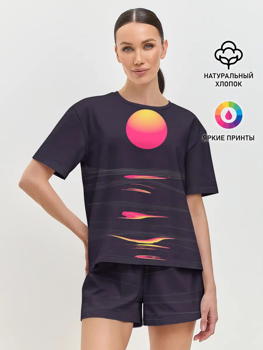 Женская пижама с шортами / Абстракция