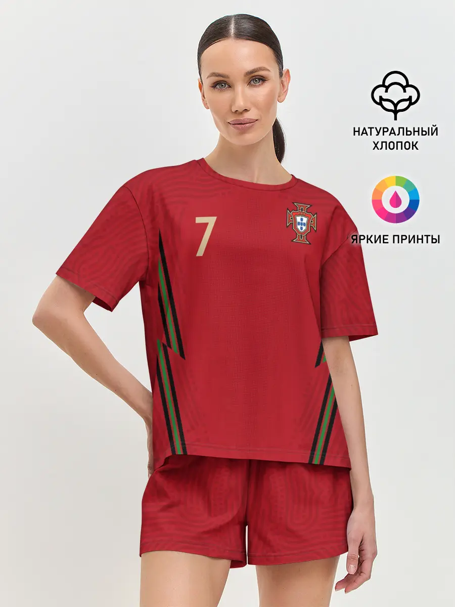 Женская пижама с шортами / Ronaldo home EURO 2020