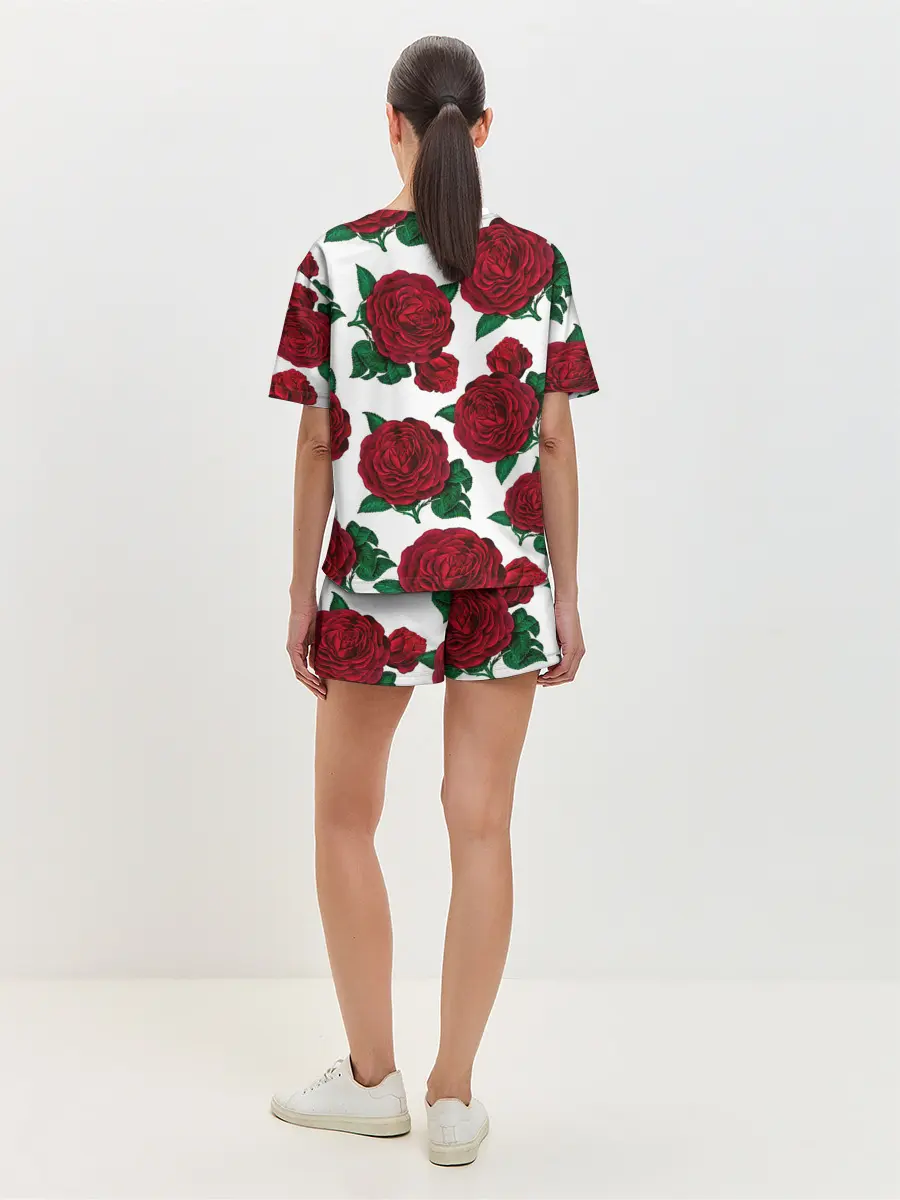 Женская пижама с шортами / Винтажные розы