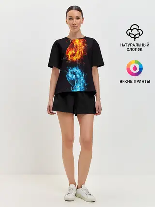 Женская пижама с шортами / Огонь и Вода