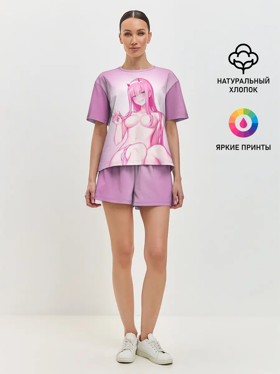 Женская пижама с шортами / ноль два голенькая