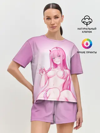 Женская пижама с шортами / ноль два голенькая