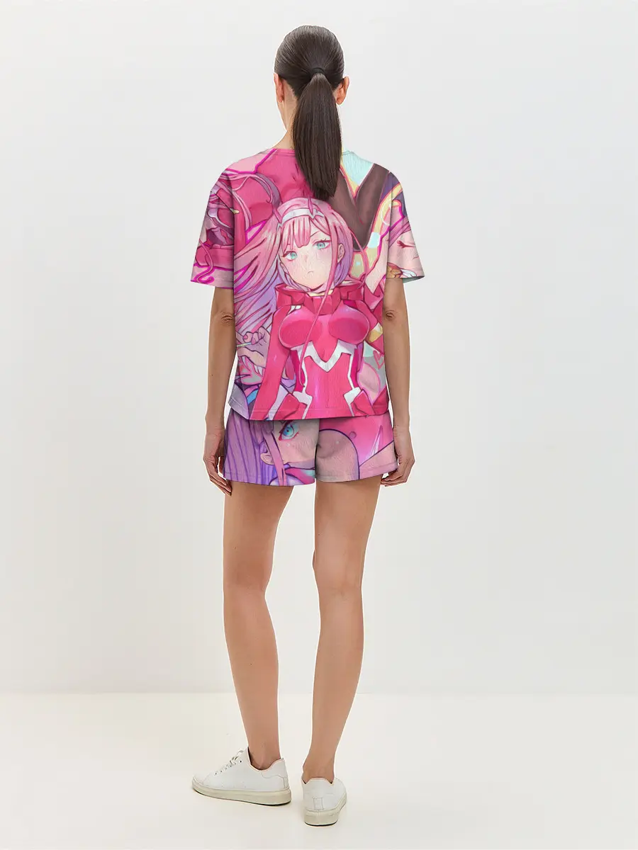 Женская пижама с шортами / ноль два разная