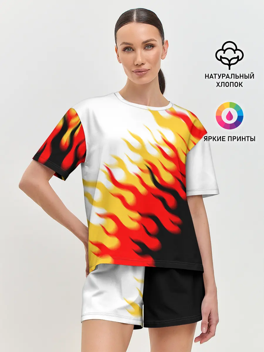 Женская пижама с шортами / ОГОНЬ.