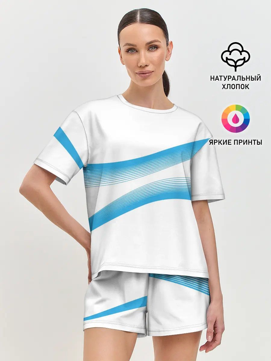 Женская пижама с шортами / Волны