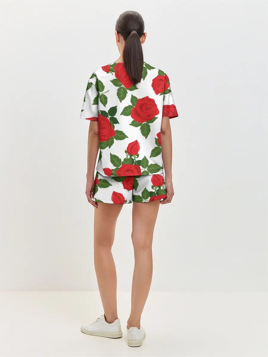 Женская пижама с шортами / BTS Roses | White