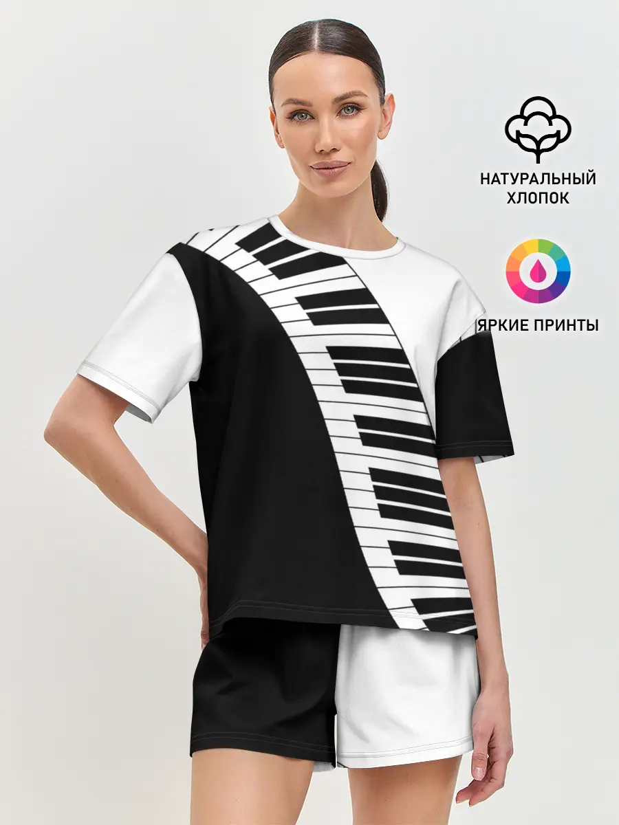 Женская пижама с шортами / Piano | Пианино