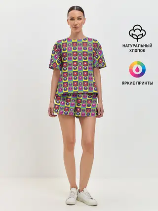 Женская пижама с шортами / Губы. Поп-арт