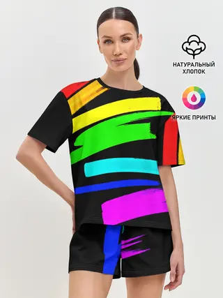 Женская пижама с шортами / НЕОНОВЫЕ КРАСКИ
