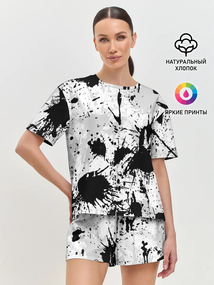 Женская пижама с шортами / БРЫЗГИ КРАСОК