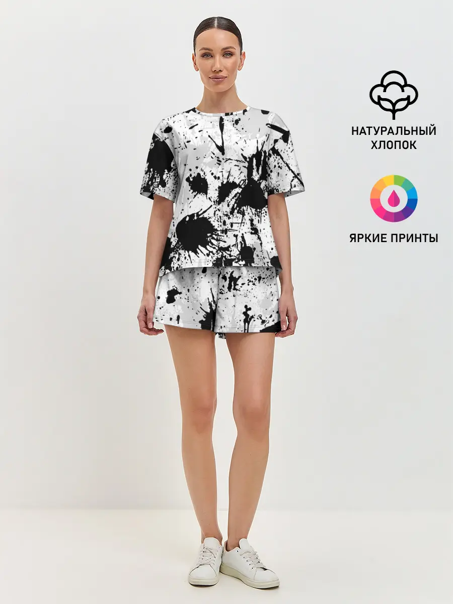 Женская пижама с шортами / БРЫЗГИ КРАСОК