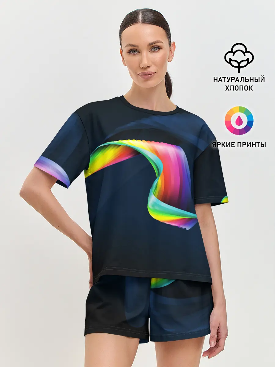 Женская пижама с шортами / OPTICAL ABSTRACT