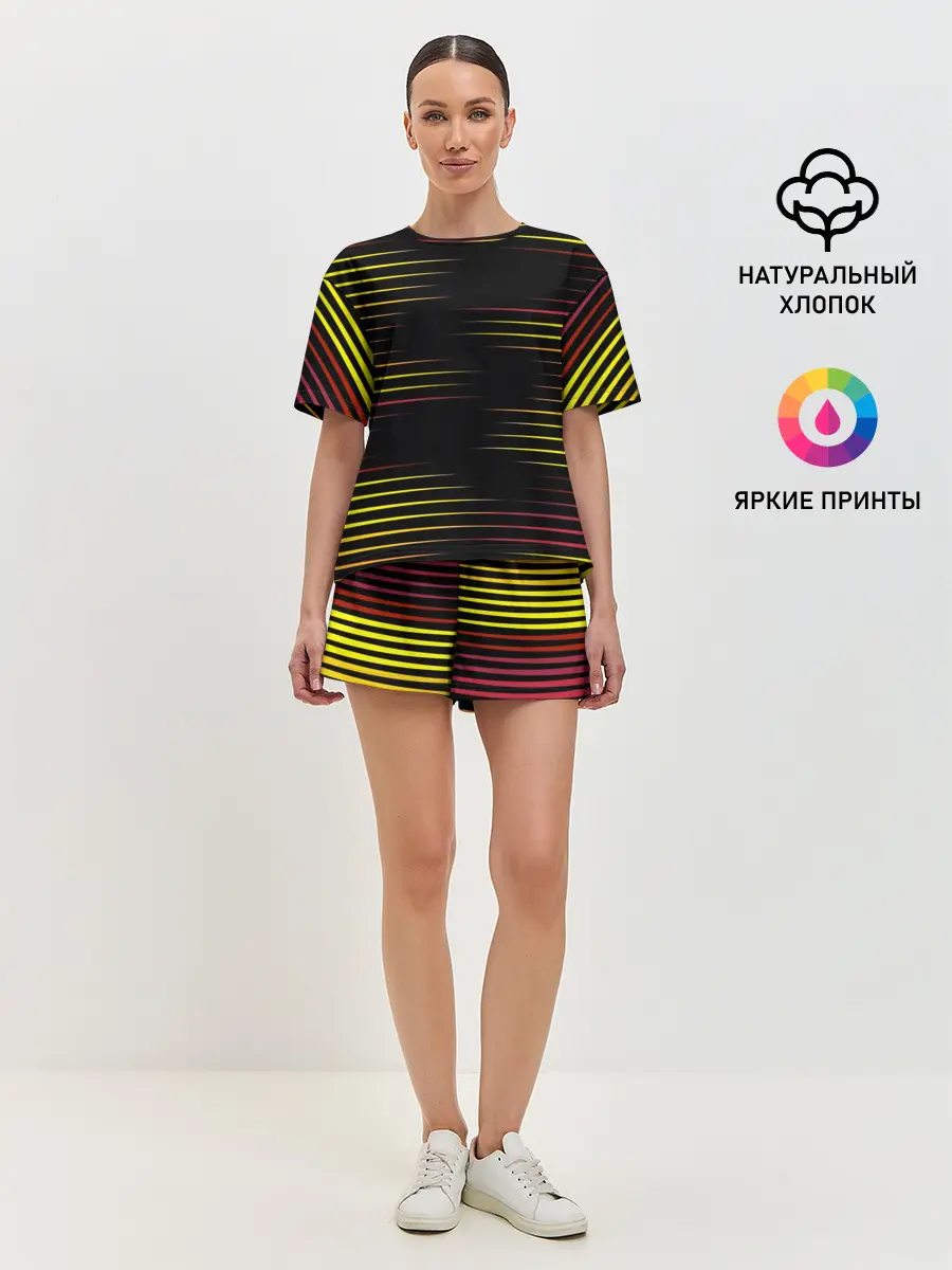 Женская пижама с шортами / HORIZONTAL GEOMETRY