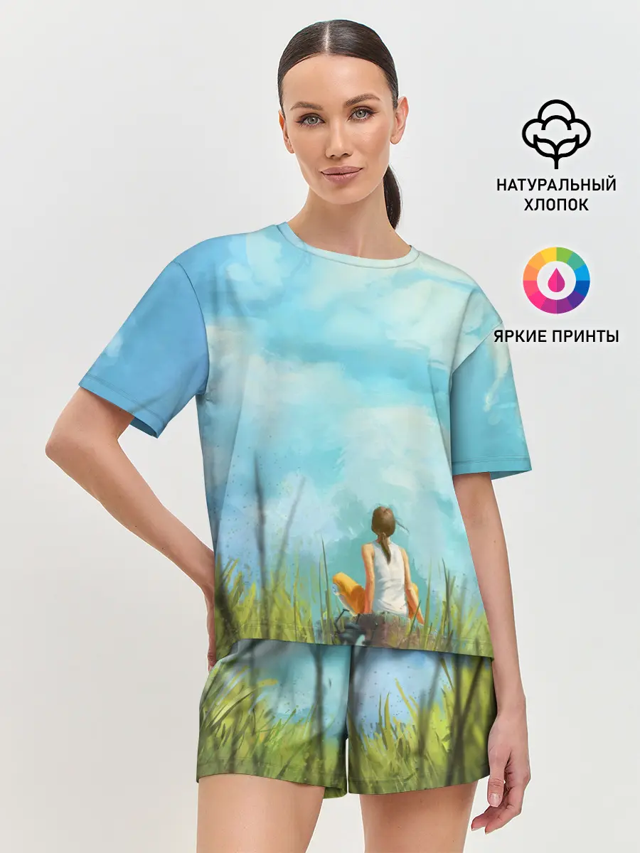 Женская пижама с шортами / Cloud ART