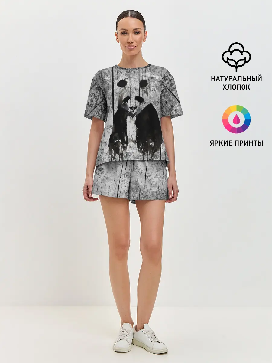 Женская пижама с шортами / Грустная Панда