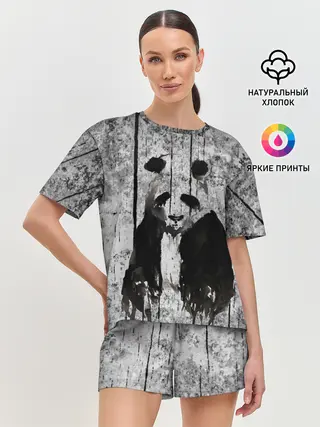 Женская пижама с шортами / Грустная Панда